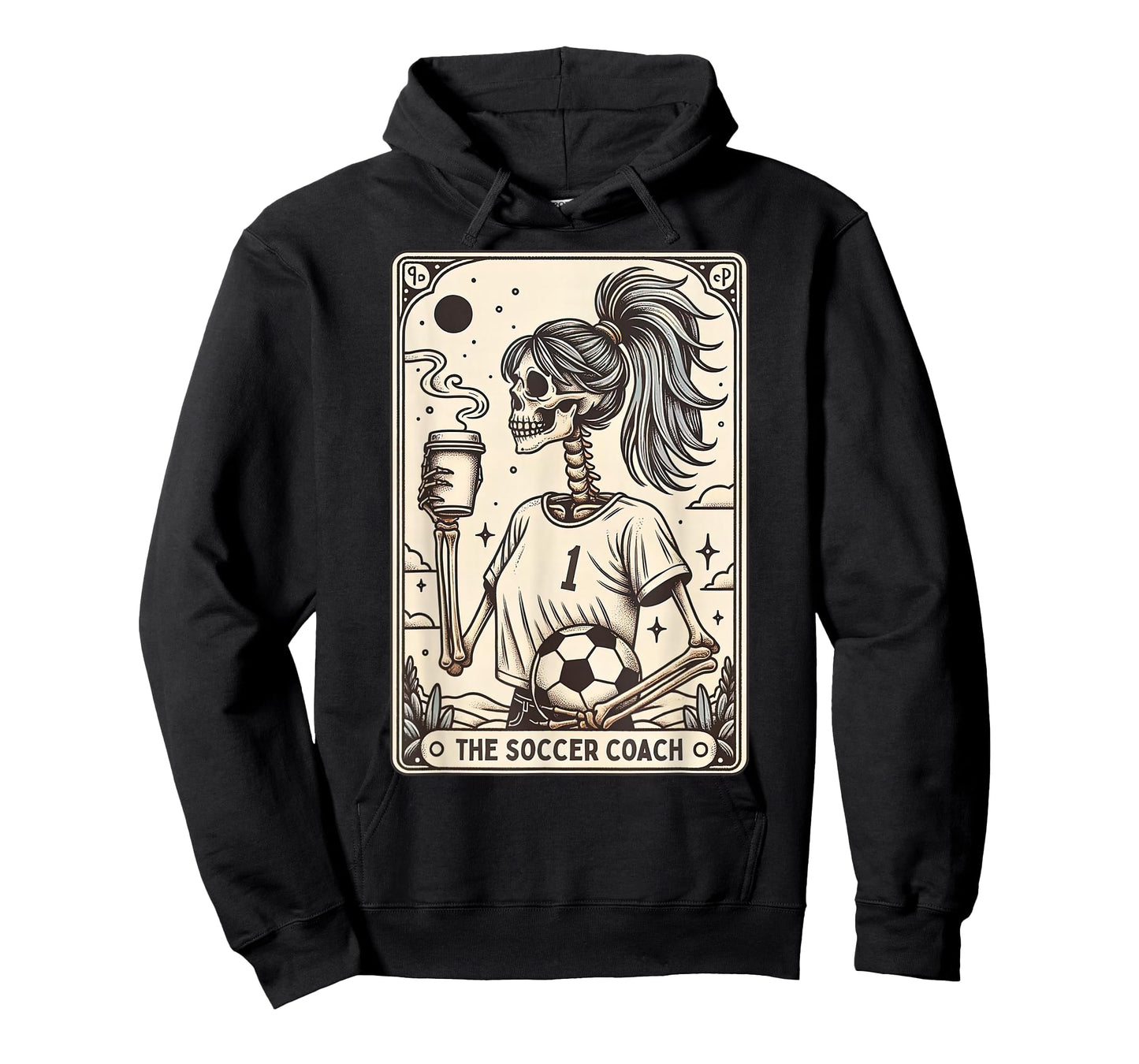 Soccer Coach Tarot Card Halloween Skeleton Soccer Mom Witchy T-Shirt