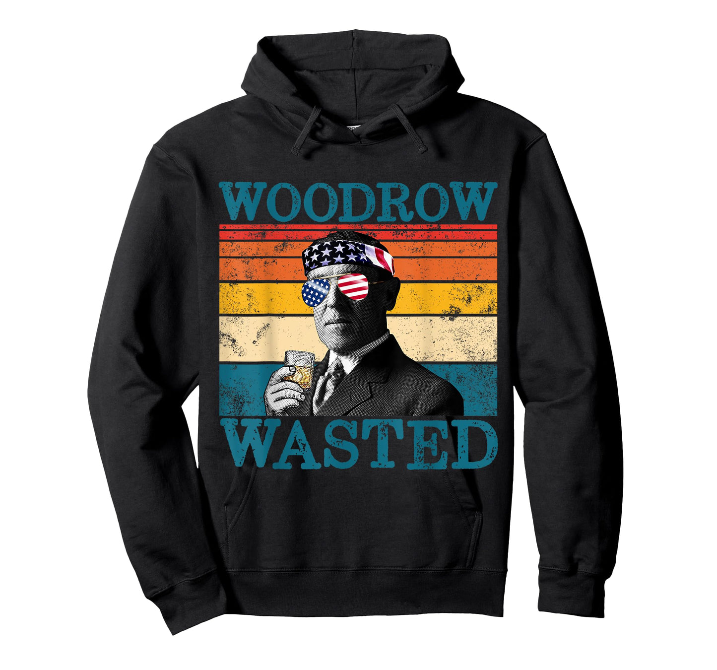 Woodrow Wasted Patriotic Retro Drinking President Wilson Women Men T-Shirt