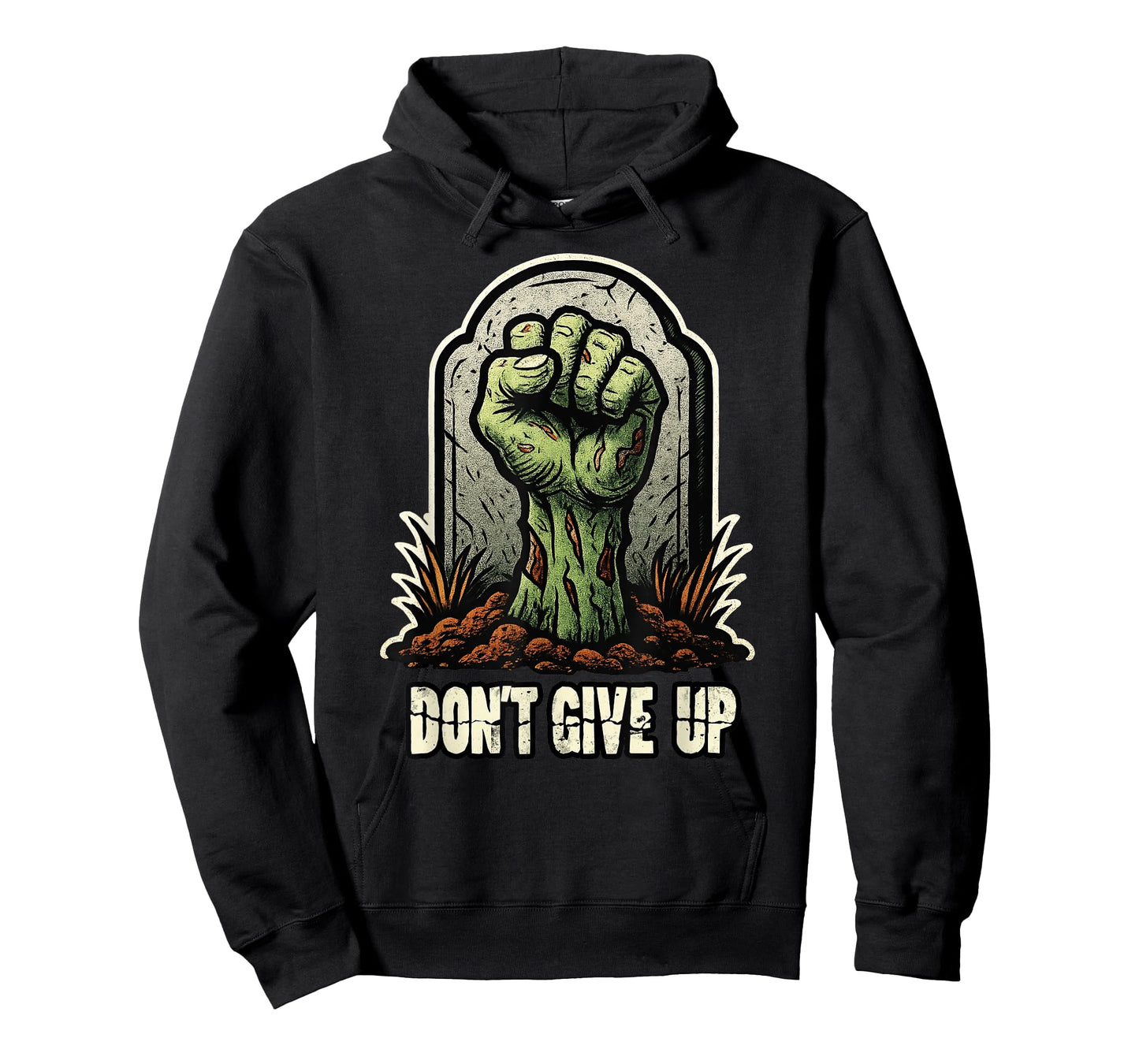 Don't Give Up Zombie Gravestone Solidarity Fist T-Shirt