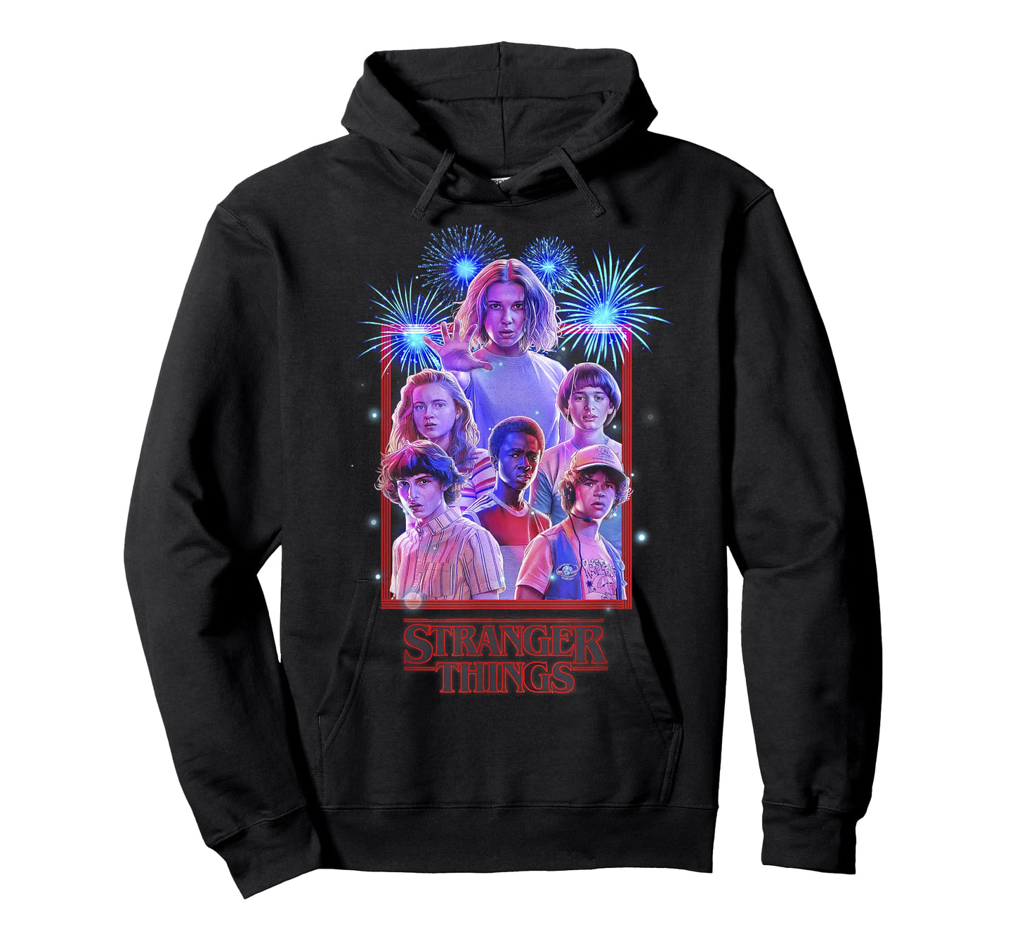 Netflix Stranger Things Group Shot Fireworks Poster T-Shirt