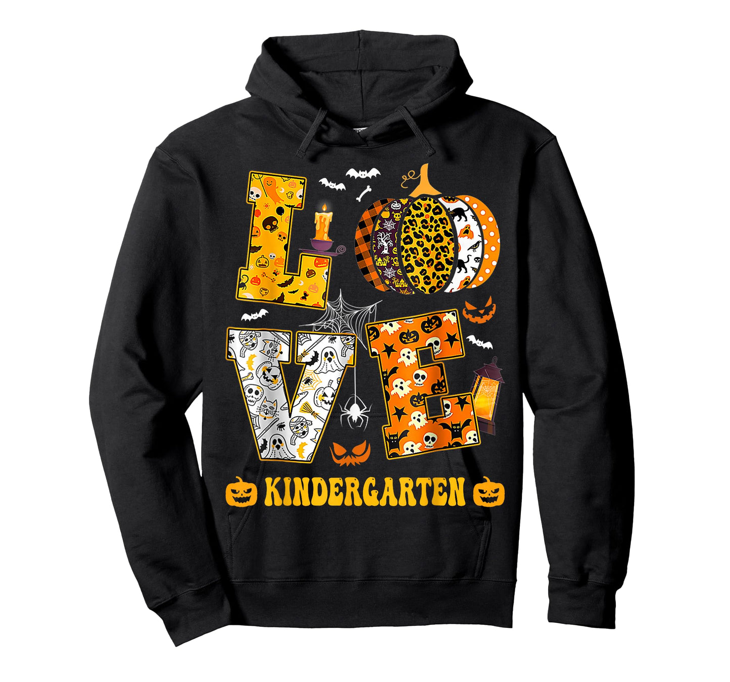 LOVE Kindergarten Pumpkin Teacher Student Halloween Costume T-Shirt