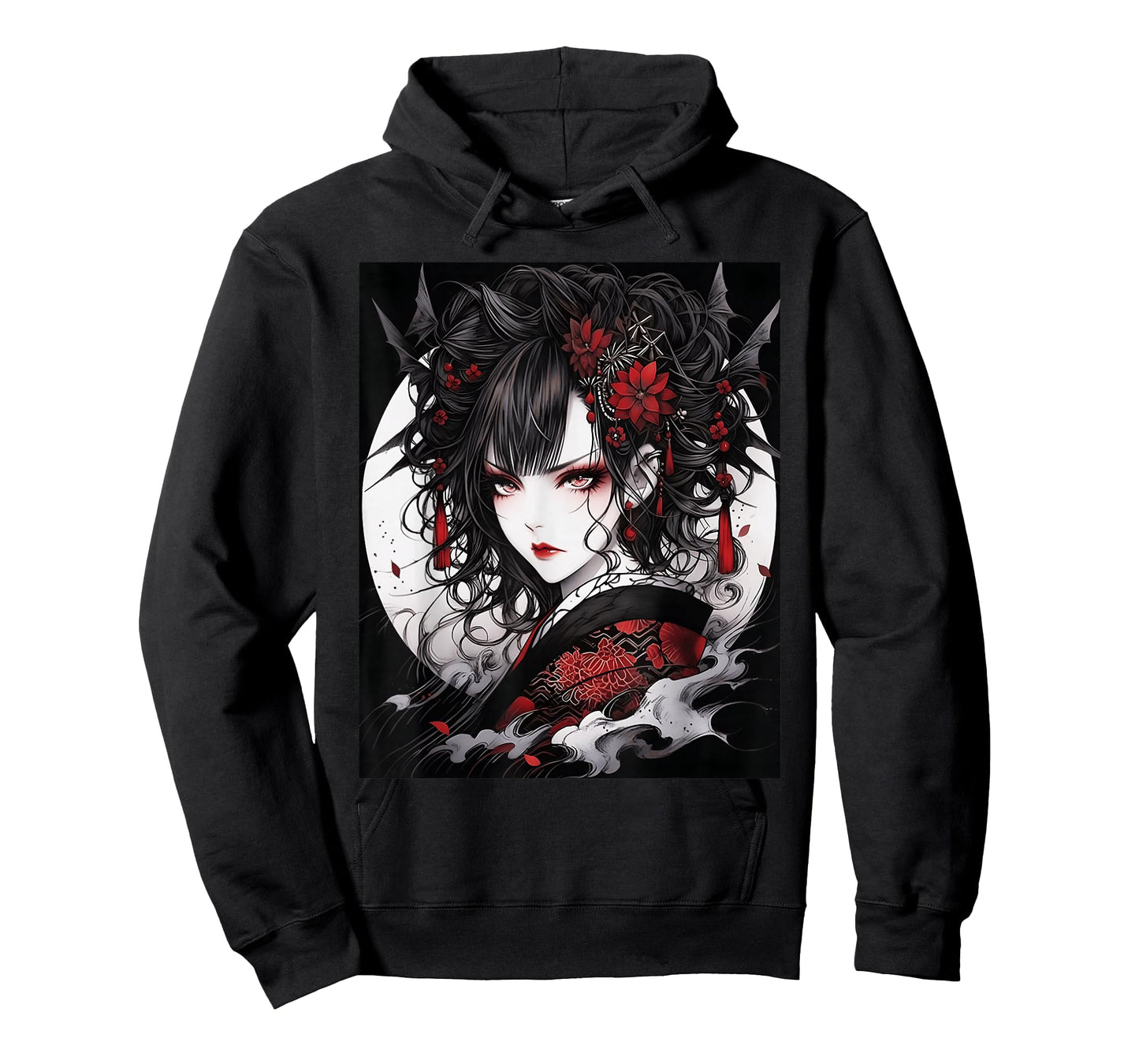 Enigmatic Enchantress: Japanese Gothic Girl Graphic Design T-Shirt