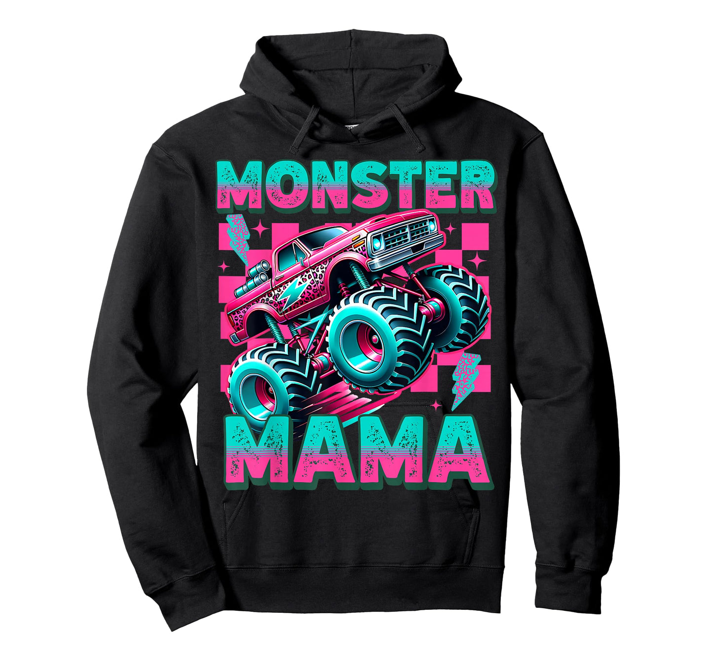 Vintage Monster Mama Retro Leopard Monster Truck Lover Mom T-Shirt