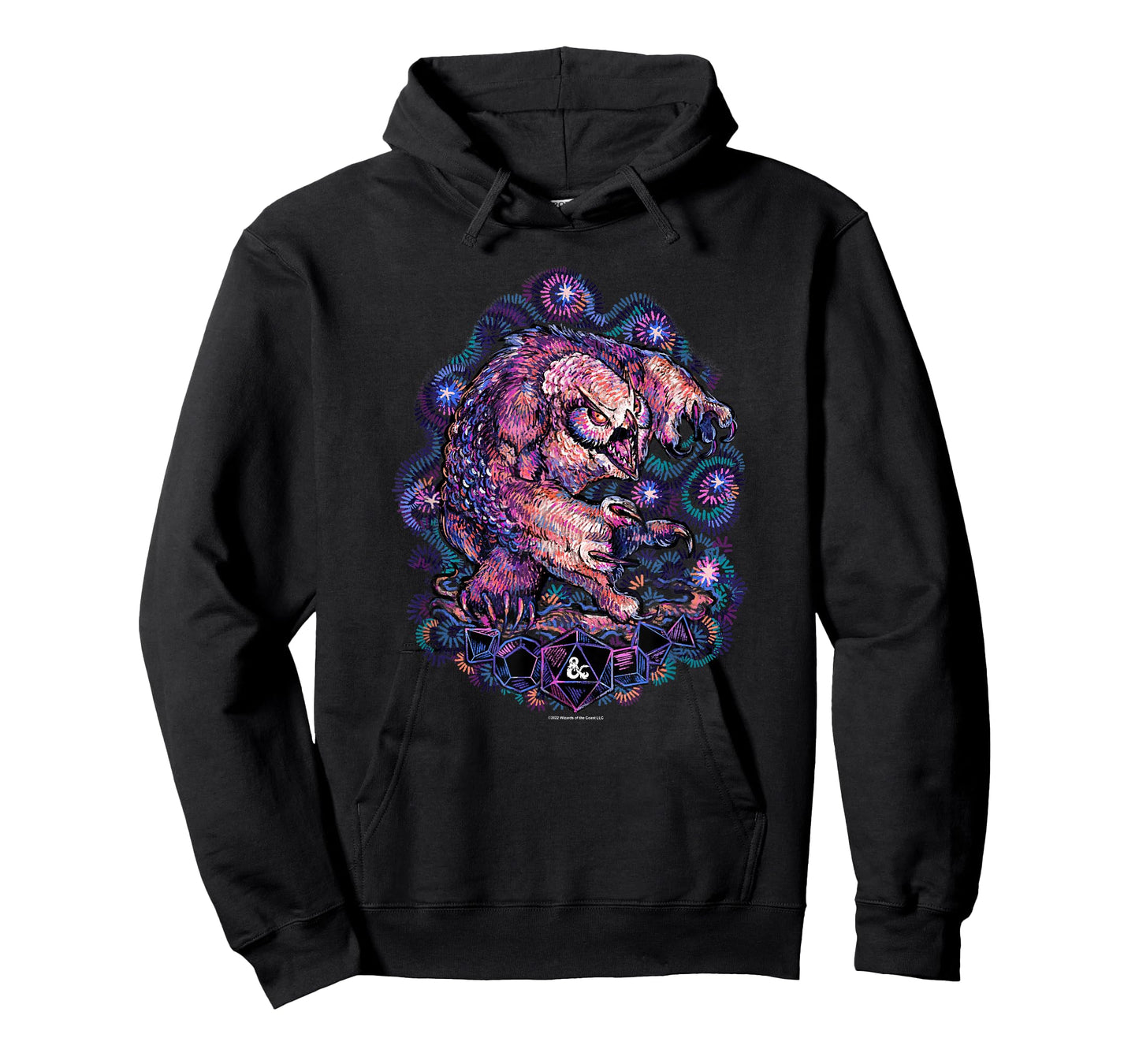 Dungeons & Dragons Starry Night Owlbear Painted Neon Logo T-Shirt
