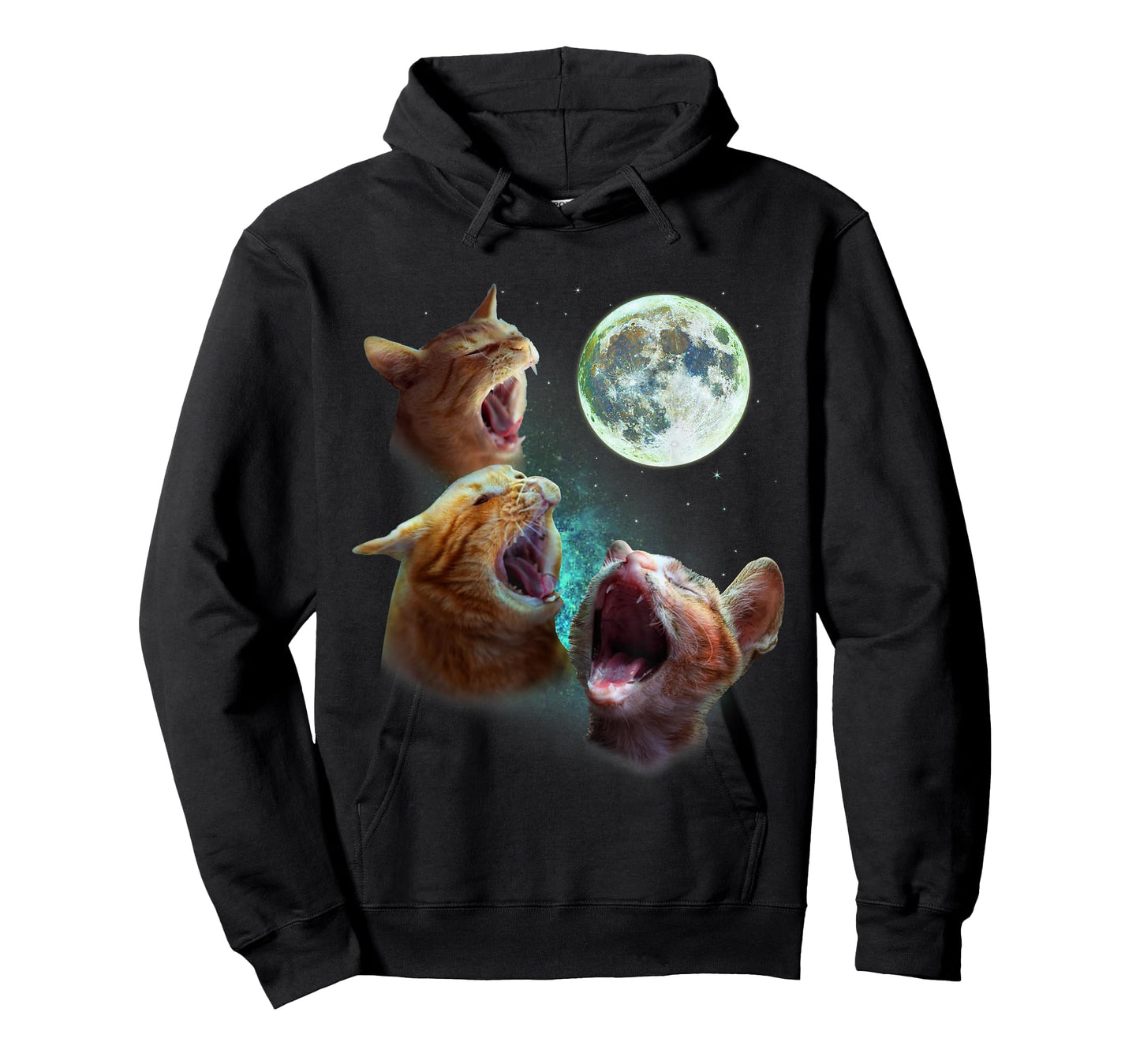 Three Orange Tabby Cats Howl At Moon 3 Wolfs - Funny Parody T-Shirt