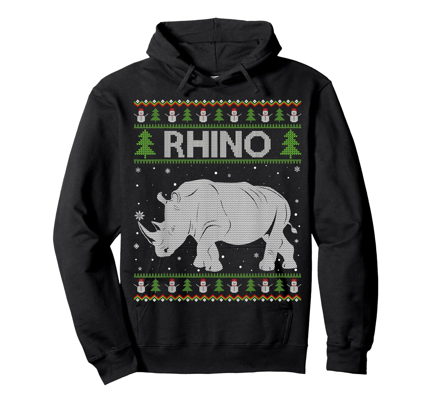 Rhino Santa Hat Funny Ugly Christmas Sweaters Pajamas T-Shirt