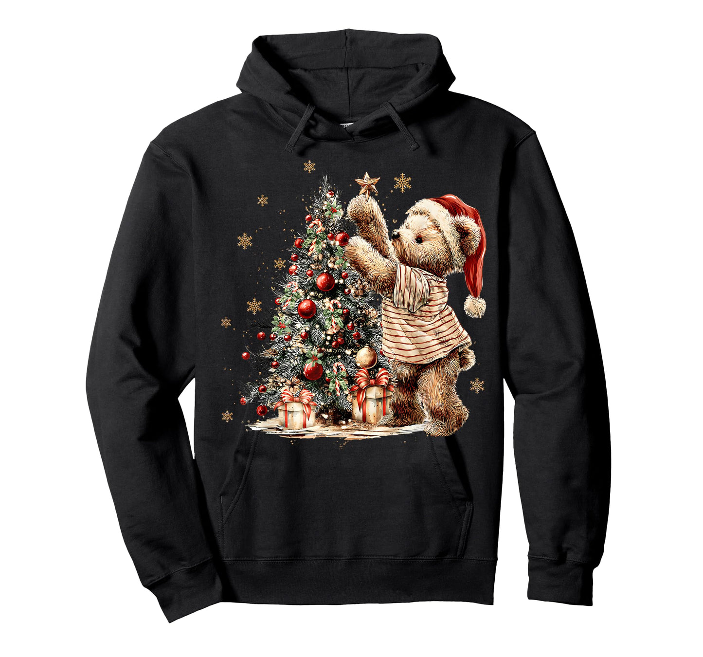 Retro Vintage Christmas Tree and Teddy Bear Holiday Season T-Shirt