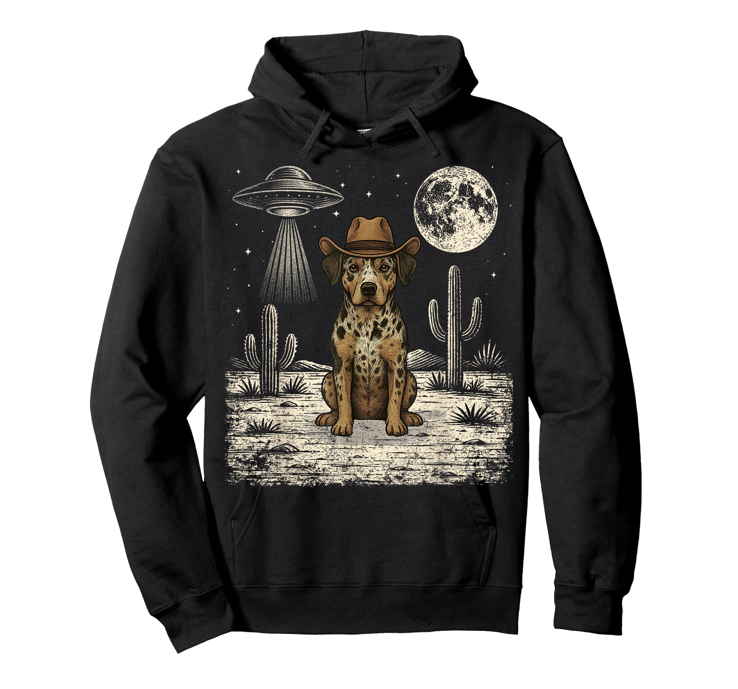 Funny Catahoula Leopard Dog Cowboy Western UFO T-Shirt