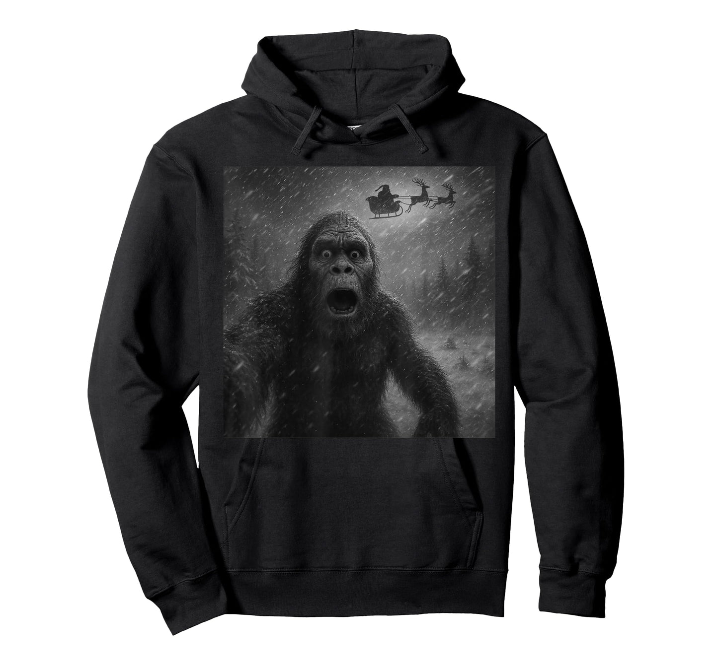 Funny Bigfoot Sasquatch Selfie Santa Claus Xmas Christmas T-Shirt