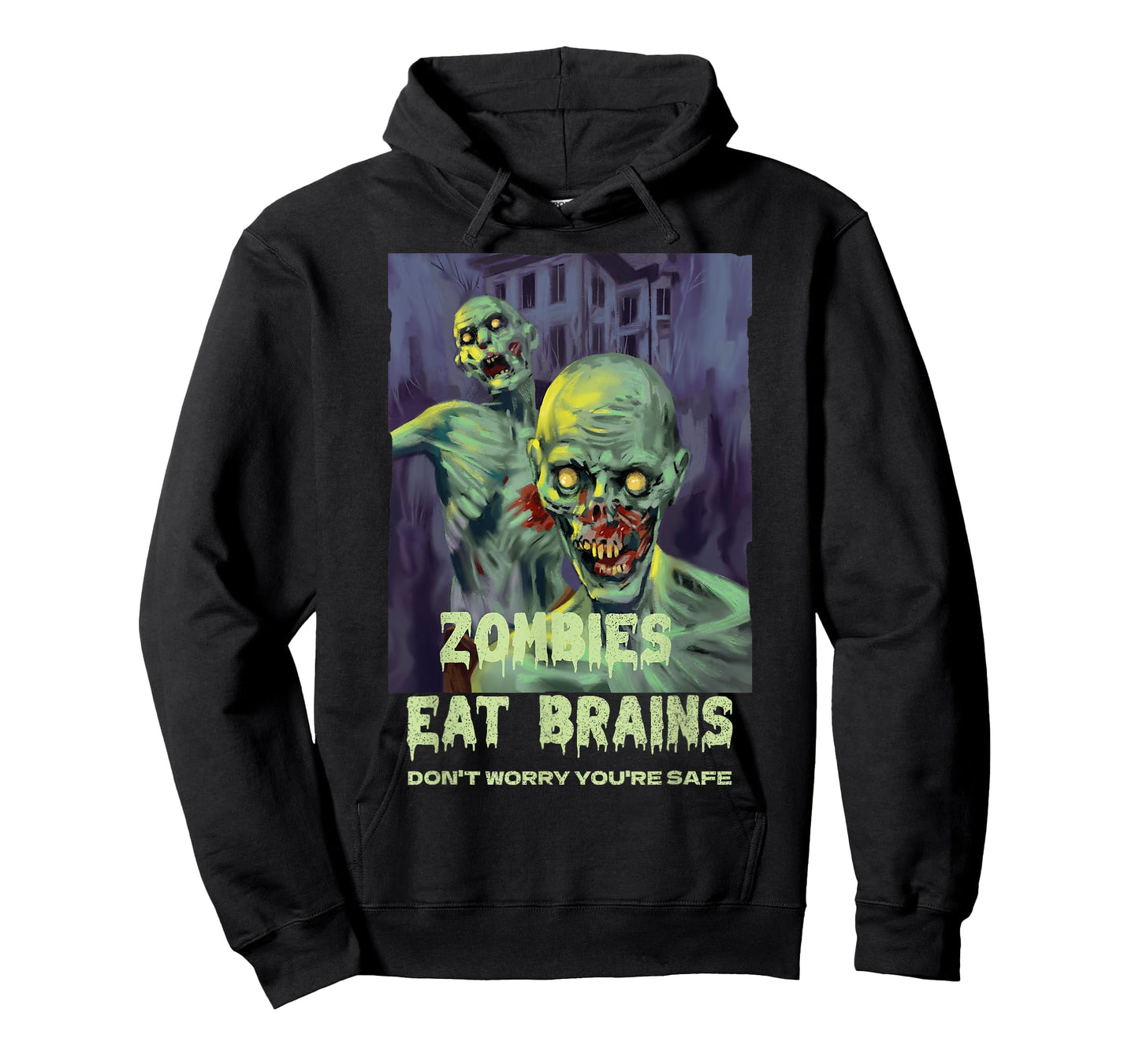 Halloween Retro Horror Movie Zombies Eat Brains You're Safe T-Shirt