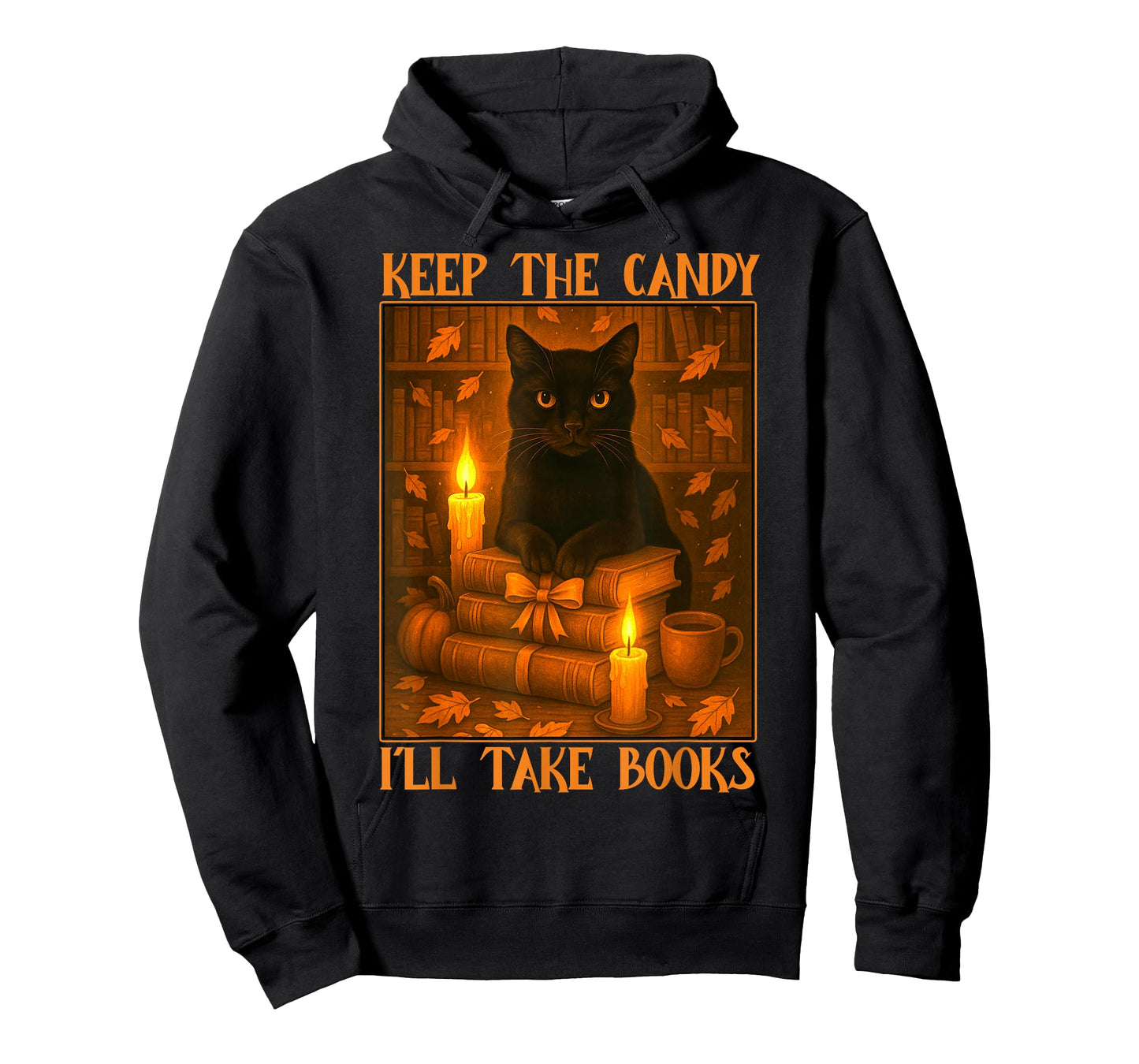Keep The Candy I'll Take Books Black Cat Halloween Reading T-Shirt