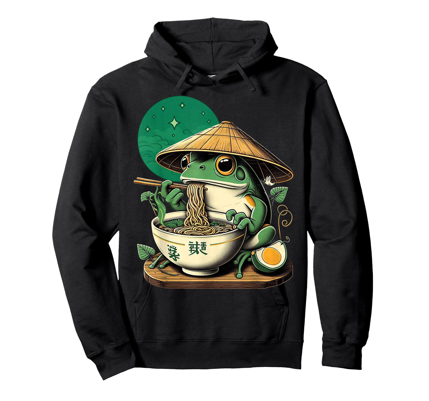 Kawaii Frog Eating Ramen Noodles Funny Anime Boys Girls Teen T-Shirt