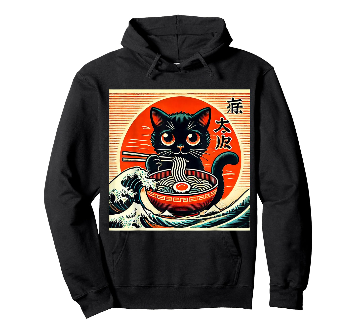 Cat Ramen Japanese Funny Graphic Tees Kawaii Cat Anime T-Shirt