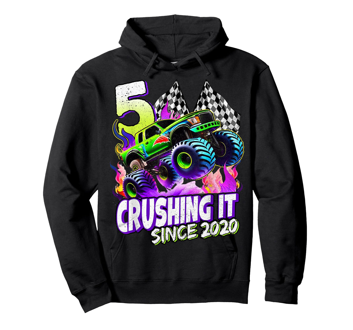 Birthday Boys Monster Truck 5 Year Old 5th Birthday Party T-Shirt