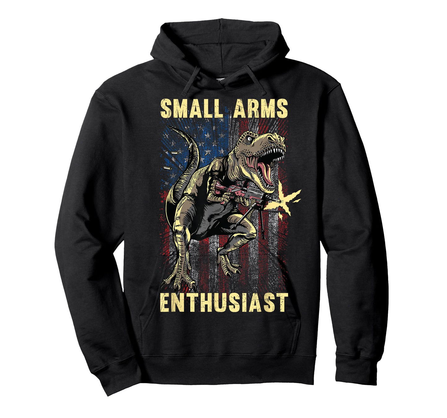 Small Arms Enthusiast Funny T-rex With Machine Gun USA Flag T-Shirt