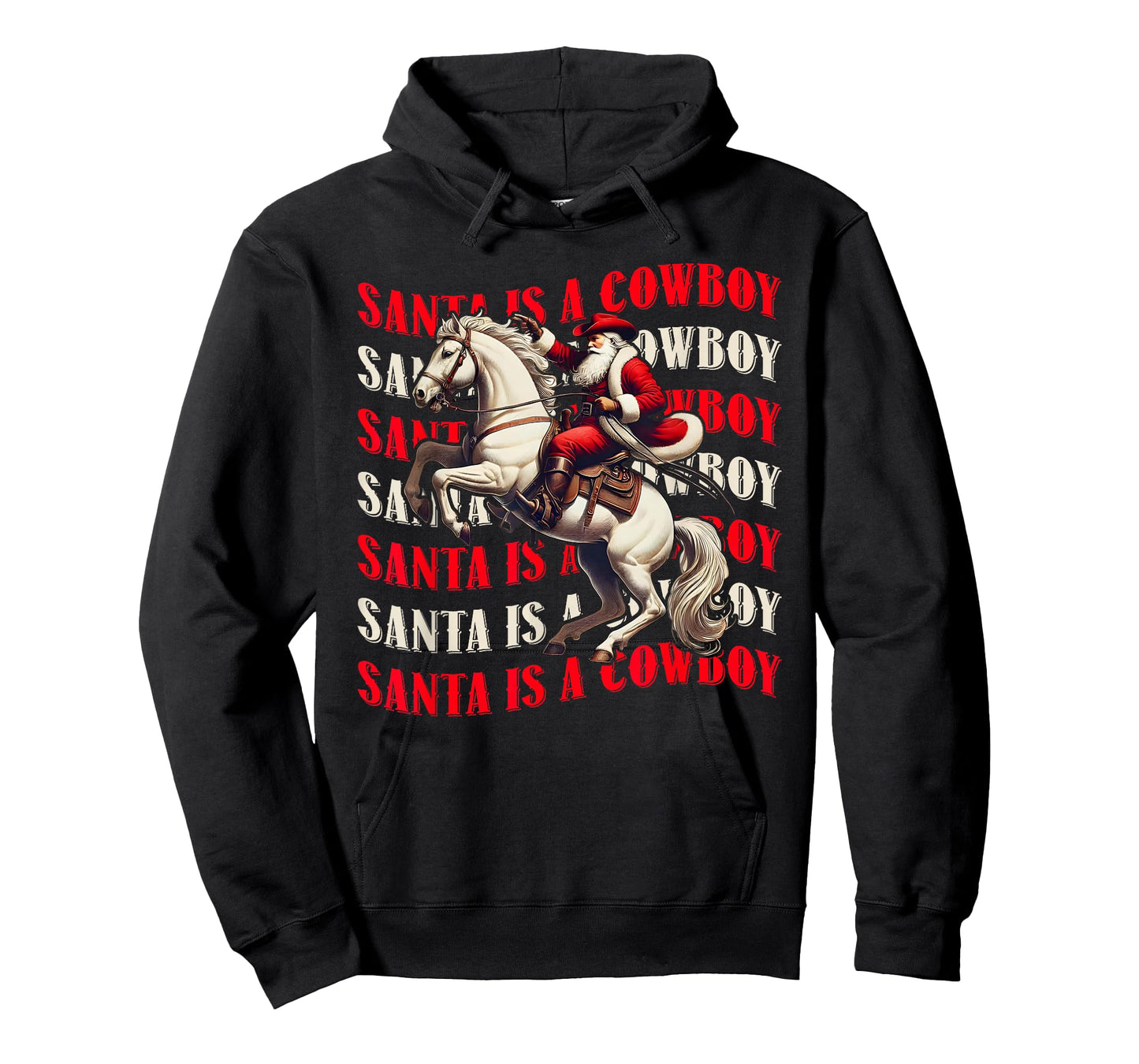 Santa is A Cowboy Xmas Western Christmas Ride Horse Texas T-Shirt