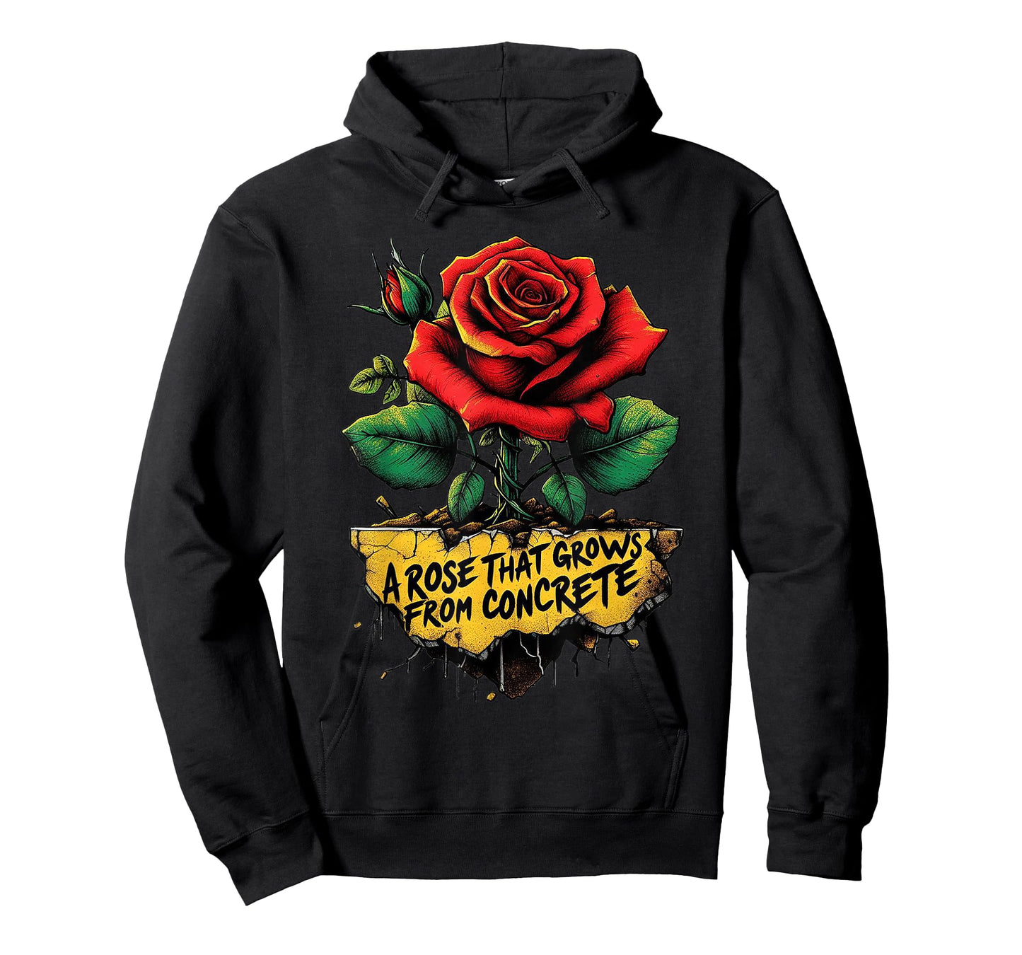 A Growing Rose Street Art Concrete Tattoo T-Shirt