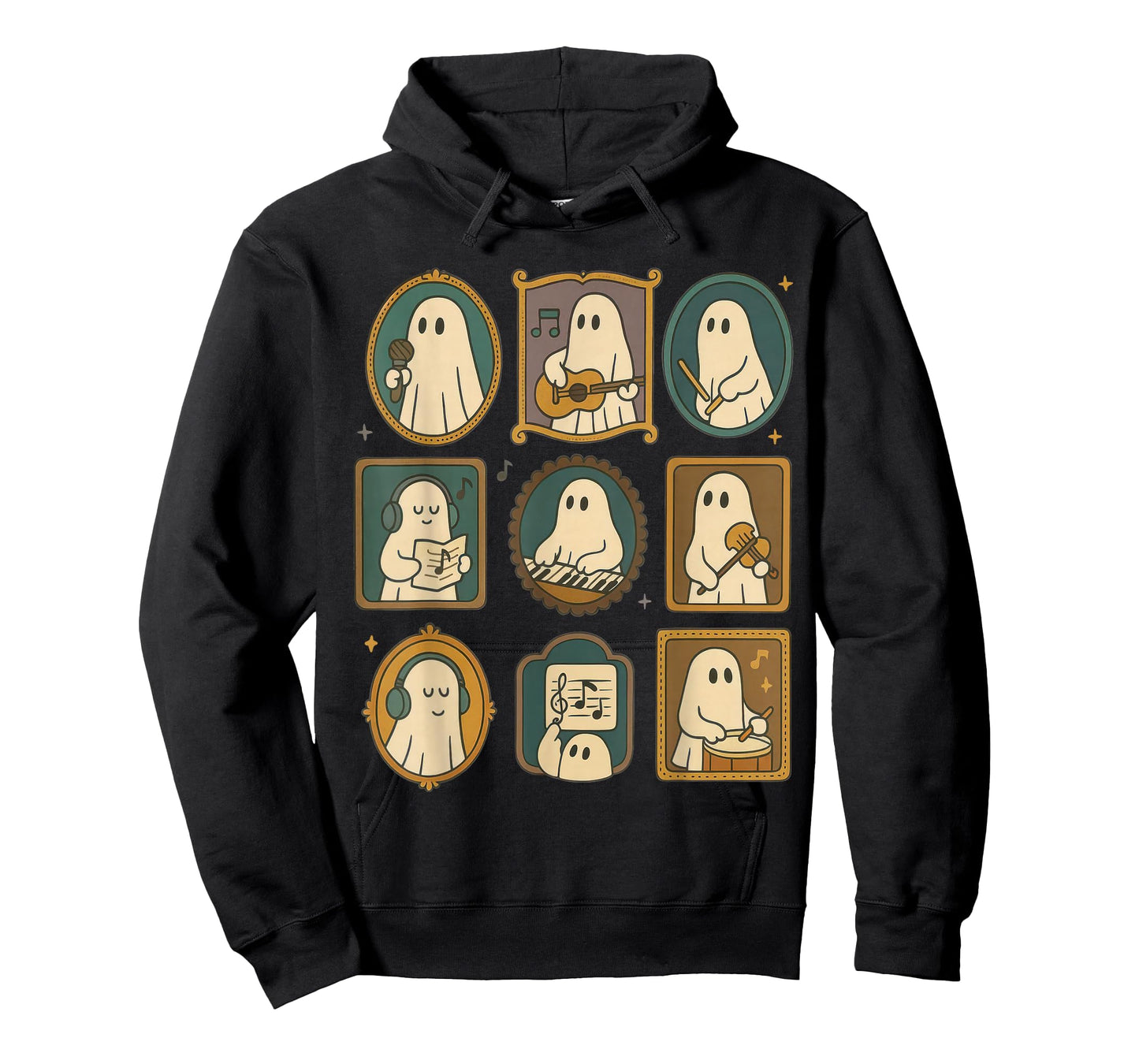 Music Teacher Orchestra Spooky Halloween Ghost Band T-Shirt