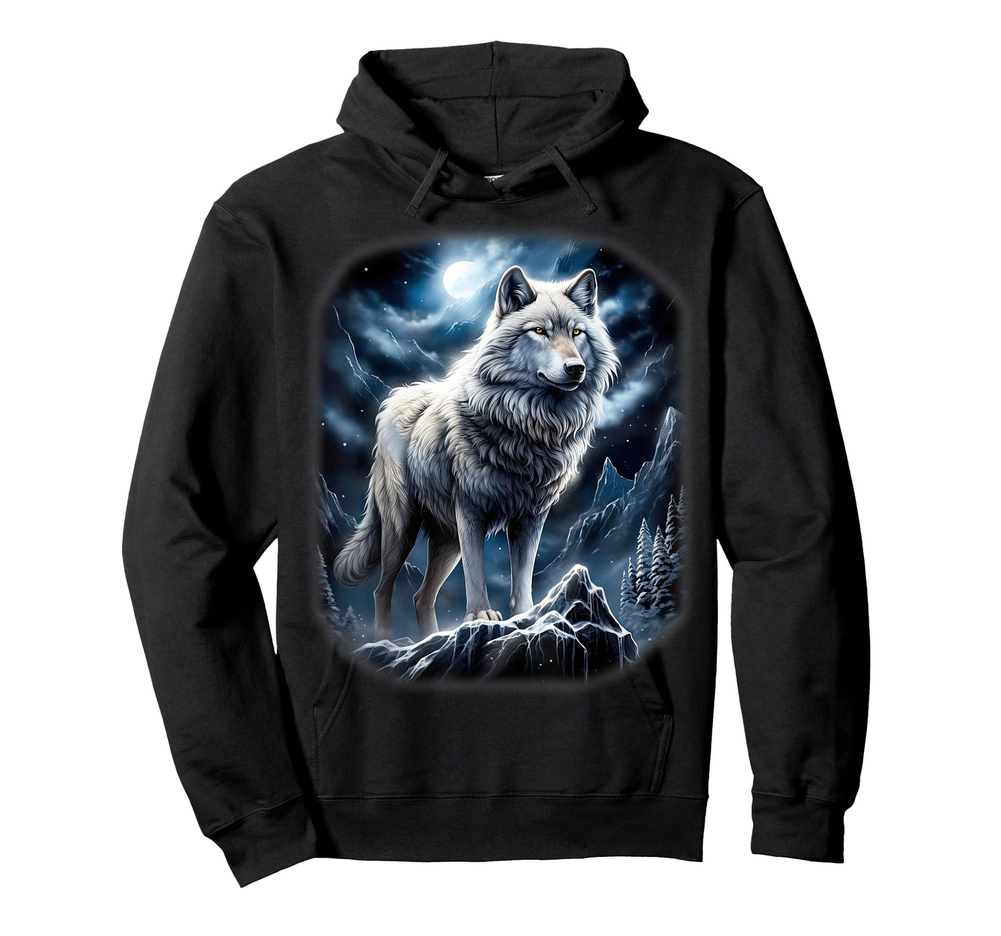 Wolf on Hill by Moon and Universe Fantasy Art Wildlife T-Shirt
