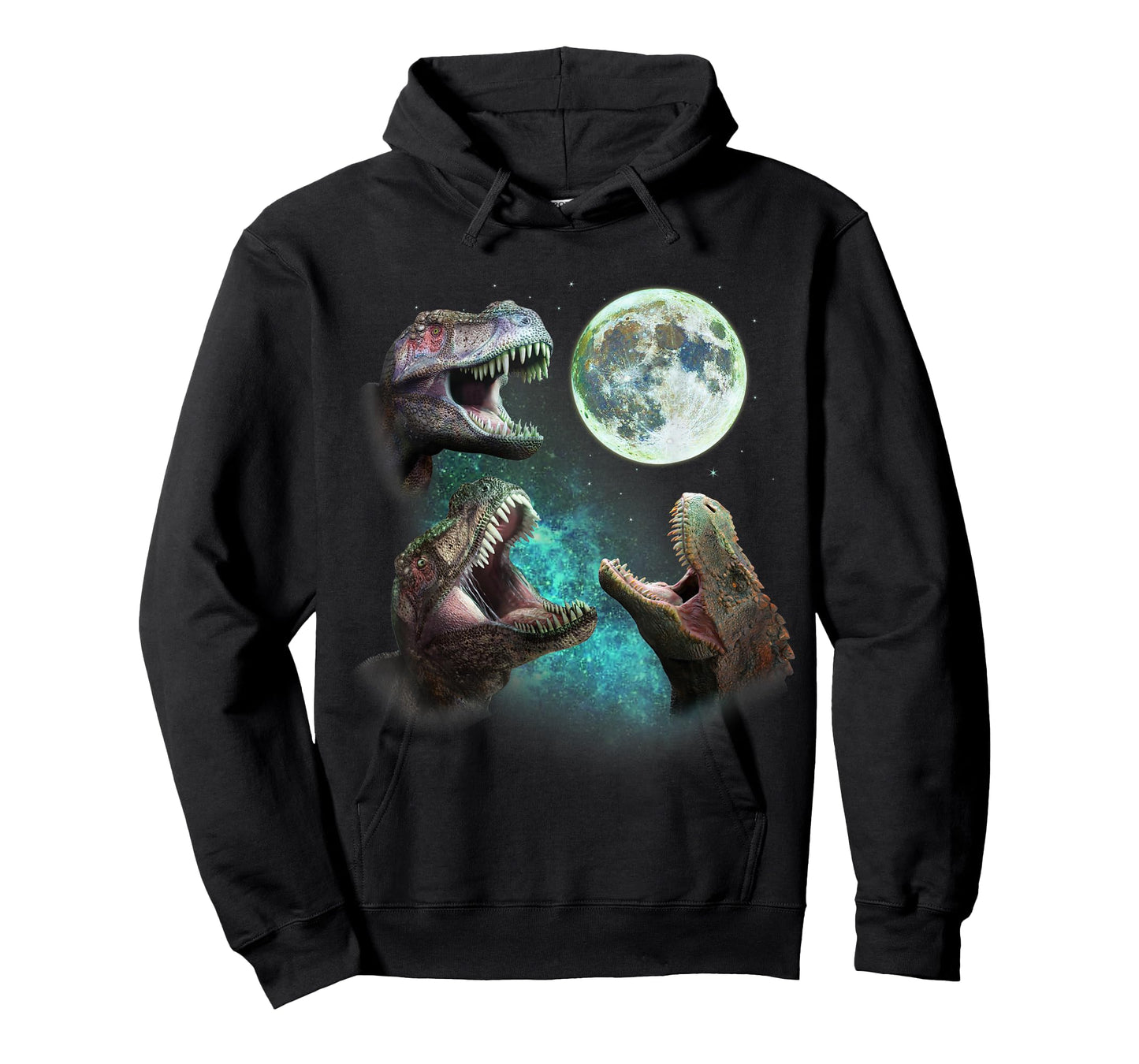 Three T-Rex Dinosaurs Howl At Moon 3 Wolves Parody T-Shirt