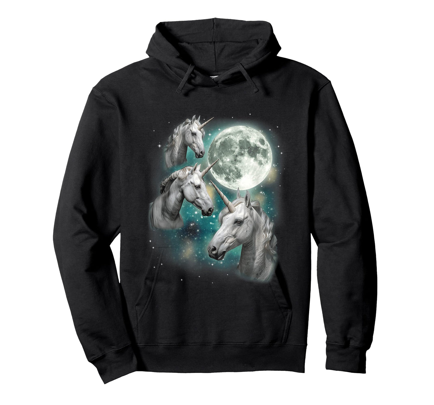 Three Unicorn Moon | 3 Magical Fantasy Mythic Horned Unicorn T-Shirt