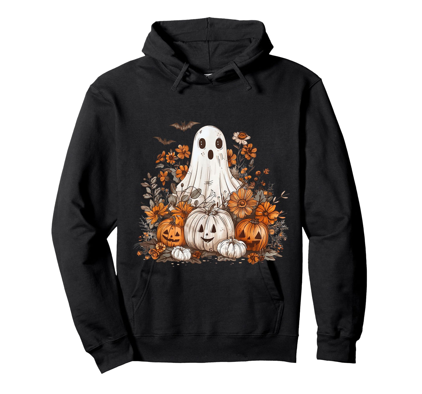 Cute Boho Flower Ghost Pumpkin Halloween Party Ghost Costume T-Shirt