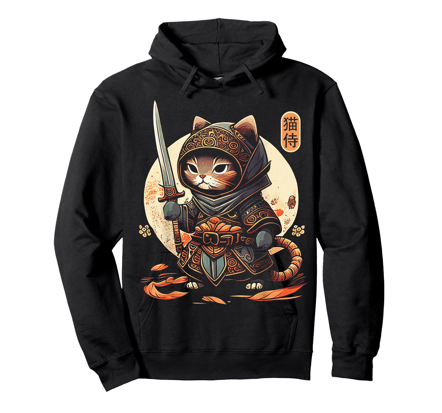 Japanese Samurai Cat Tattoo Kawaii Ninja Cat T-Shirt