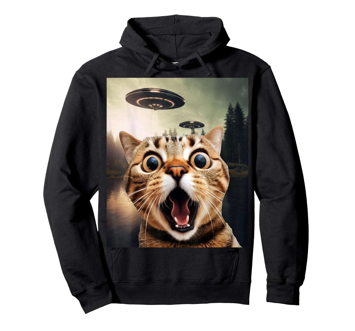Alien UFO Funny Cat Shirt - Funny Cat Shirts for Cat Dad/Mom T-Shirt