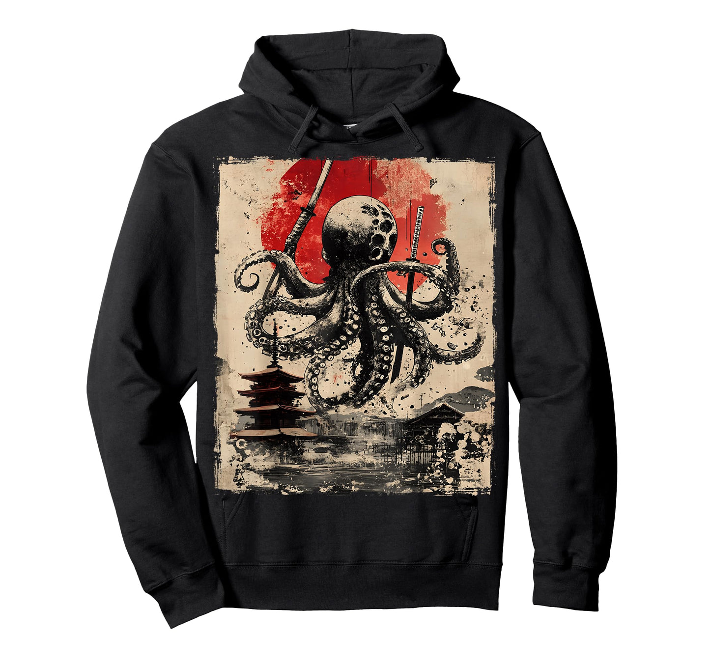 Samurai Octopus Japanese Funny Vintage Ukiyo-e Art T-Shirt