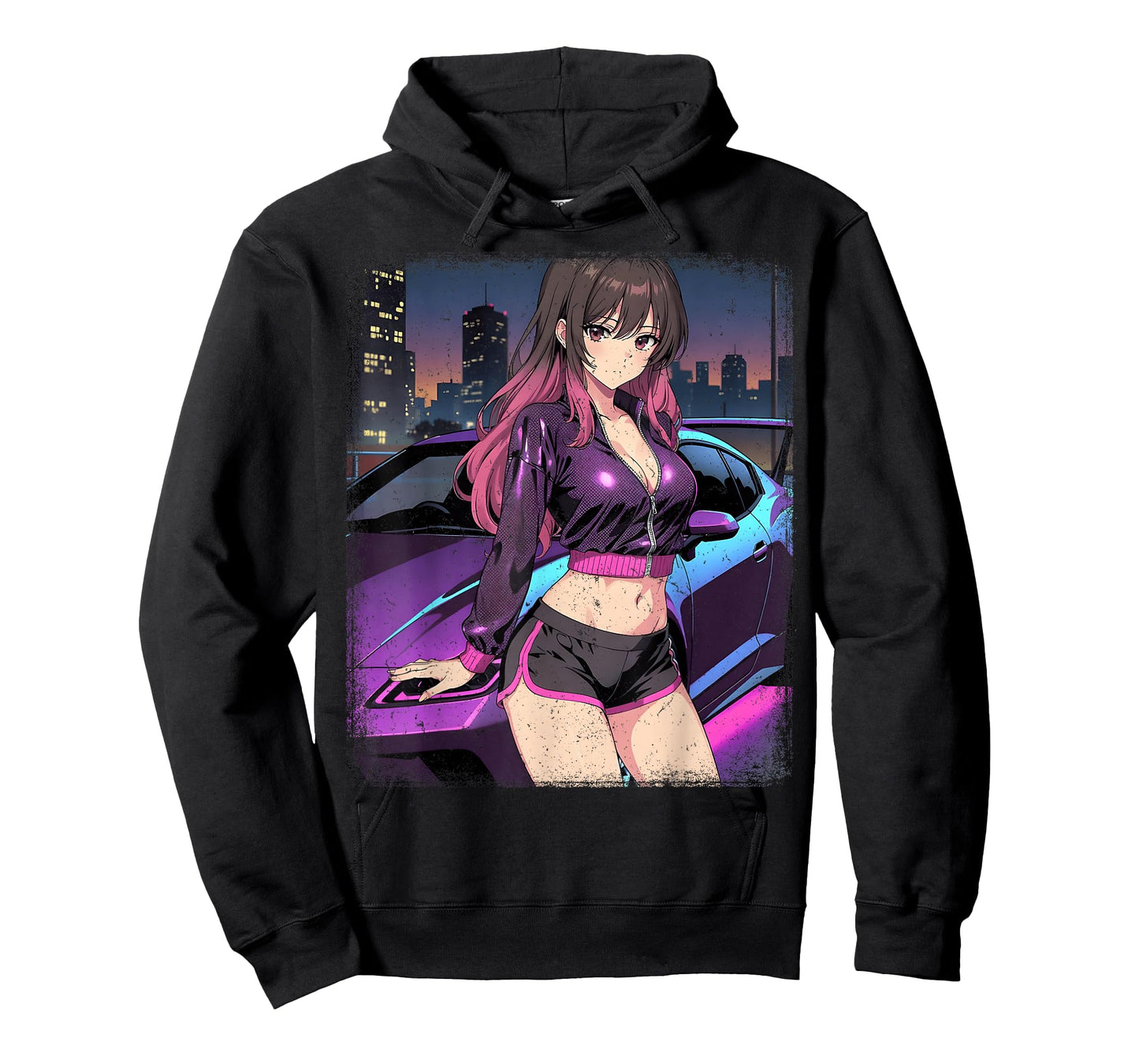 Retro Vintage Japanese JDM Race Car Waifu Anime Girl Women T-Shirt