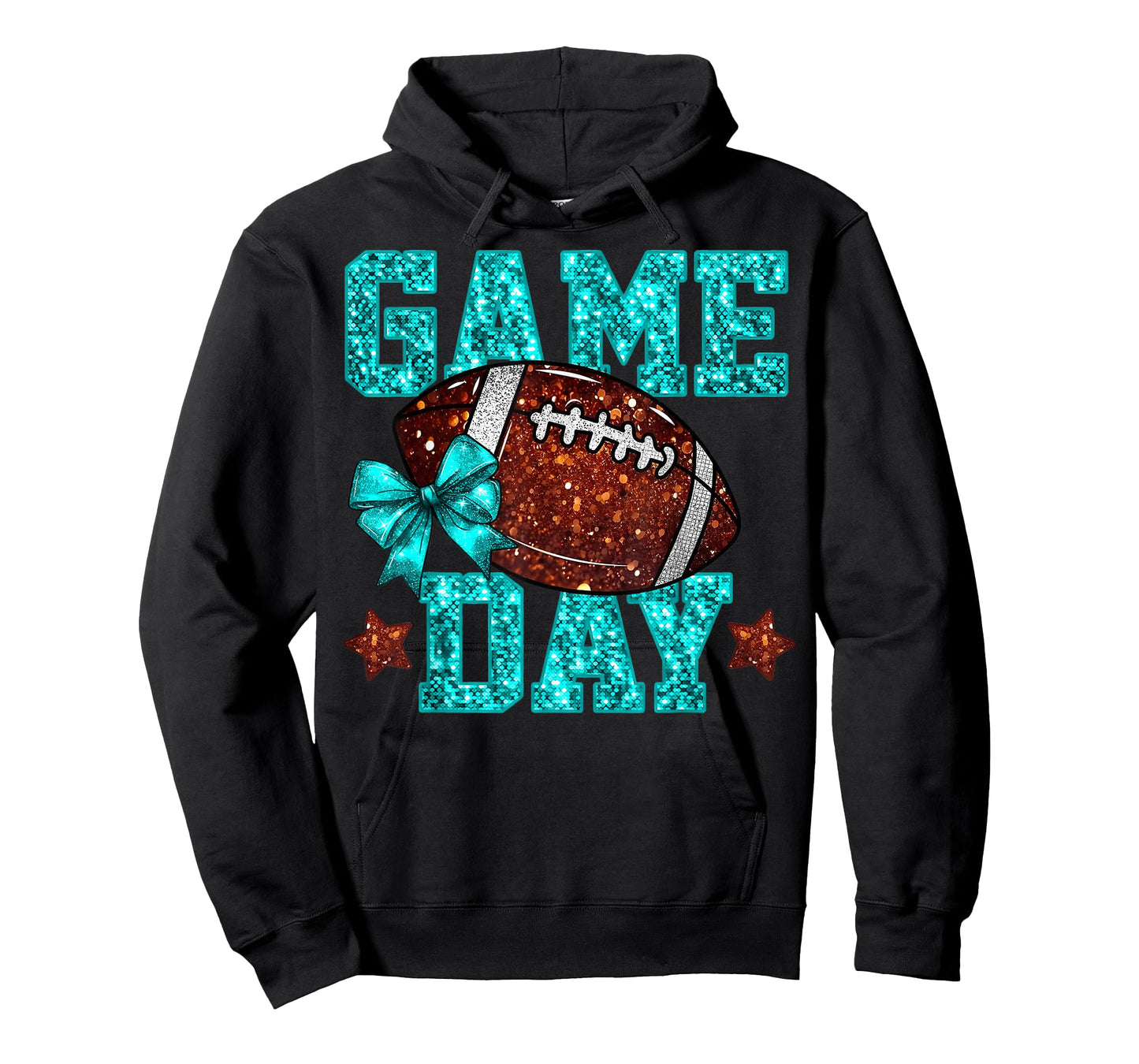 Game Day Football Teal Coquette Bow Team Spirit Touchdown T-Shirt