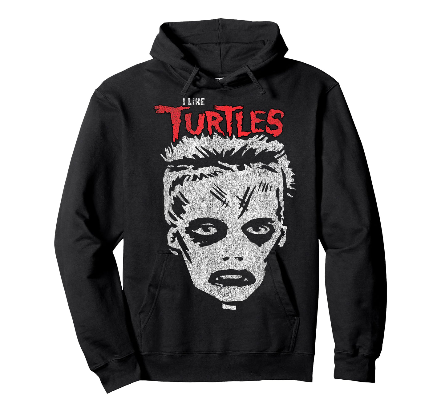 I Like Turtles Zombie Boy Skull Face T-Shirt