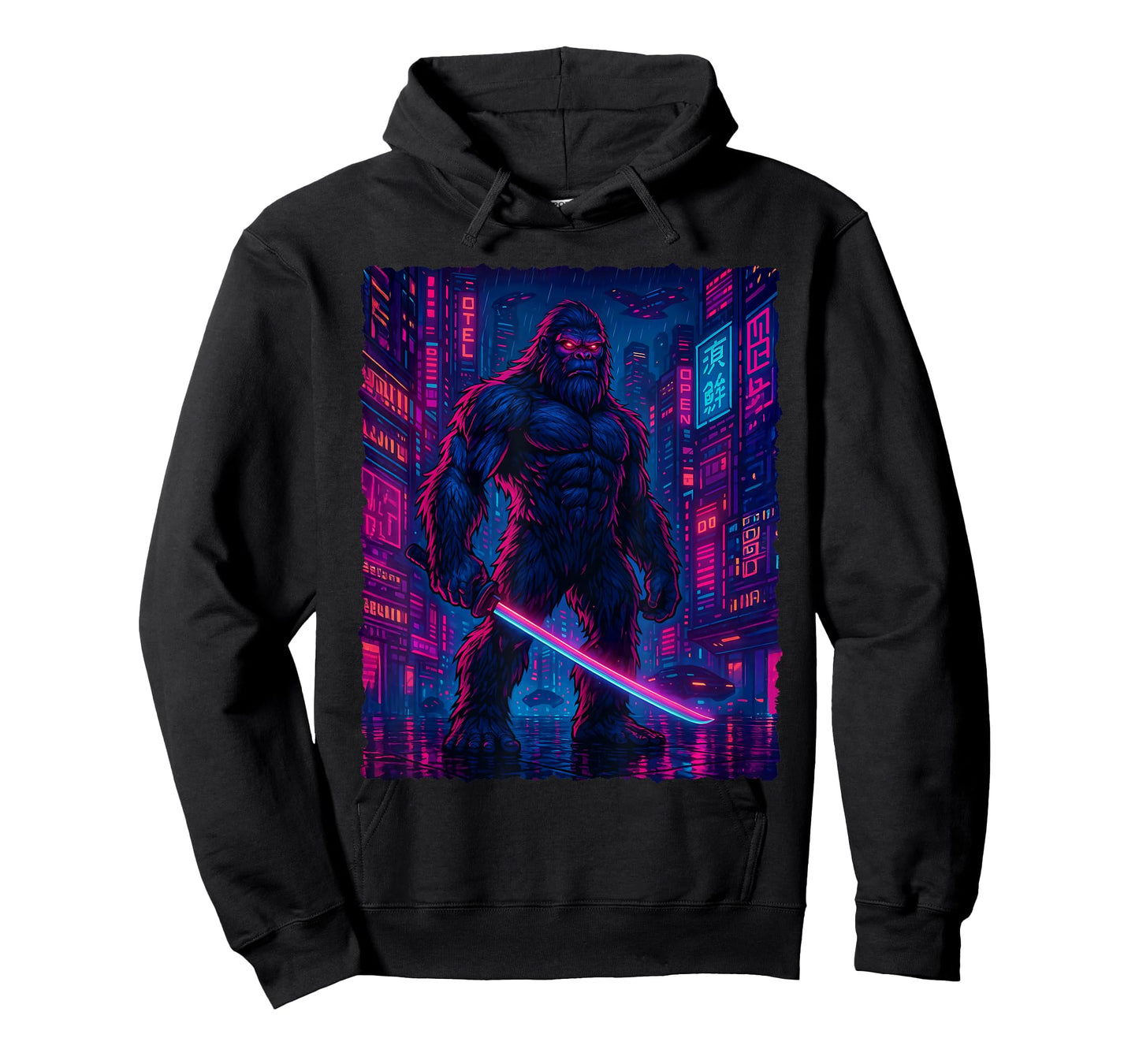 Cyberpunk Bigfoot - Sasquatch Yeti Cryptids T-Shirt