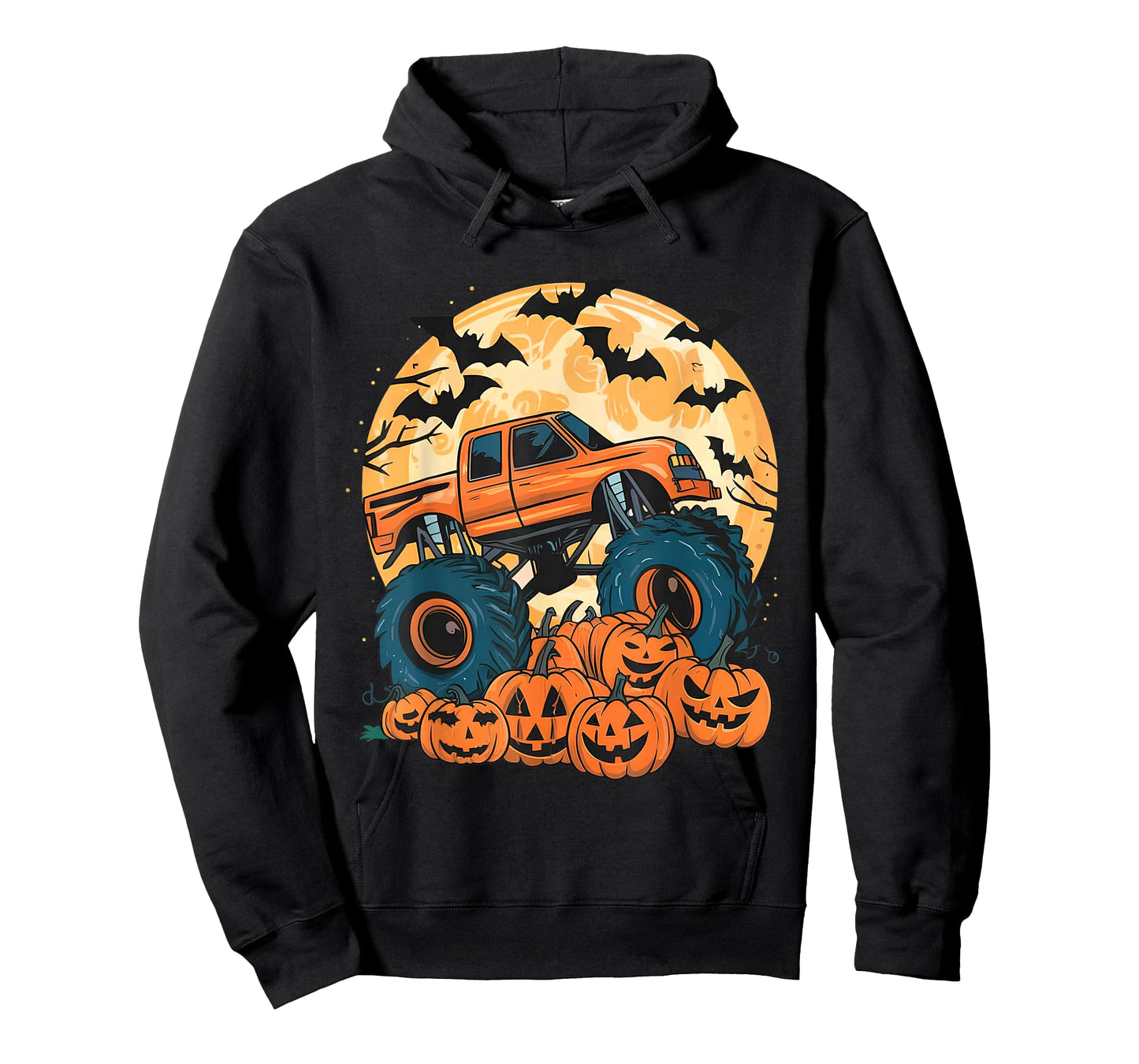 Ghost Truck Moon Pumpkin Toddler Boys Halloween Teens Kids T-Shirt