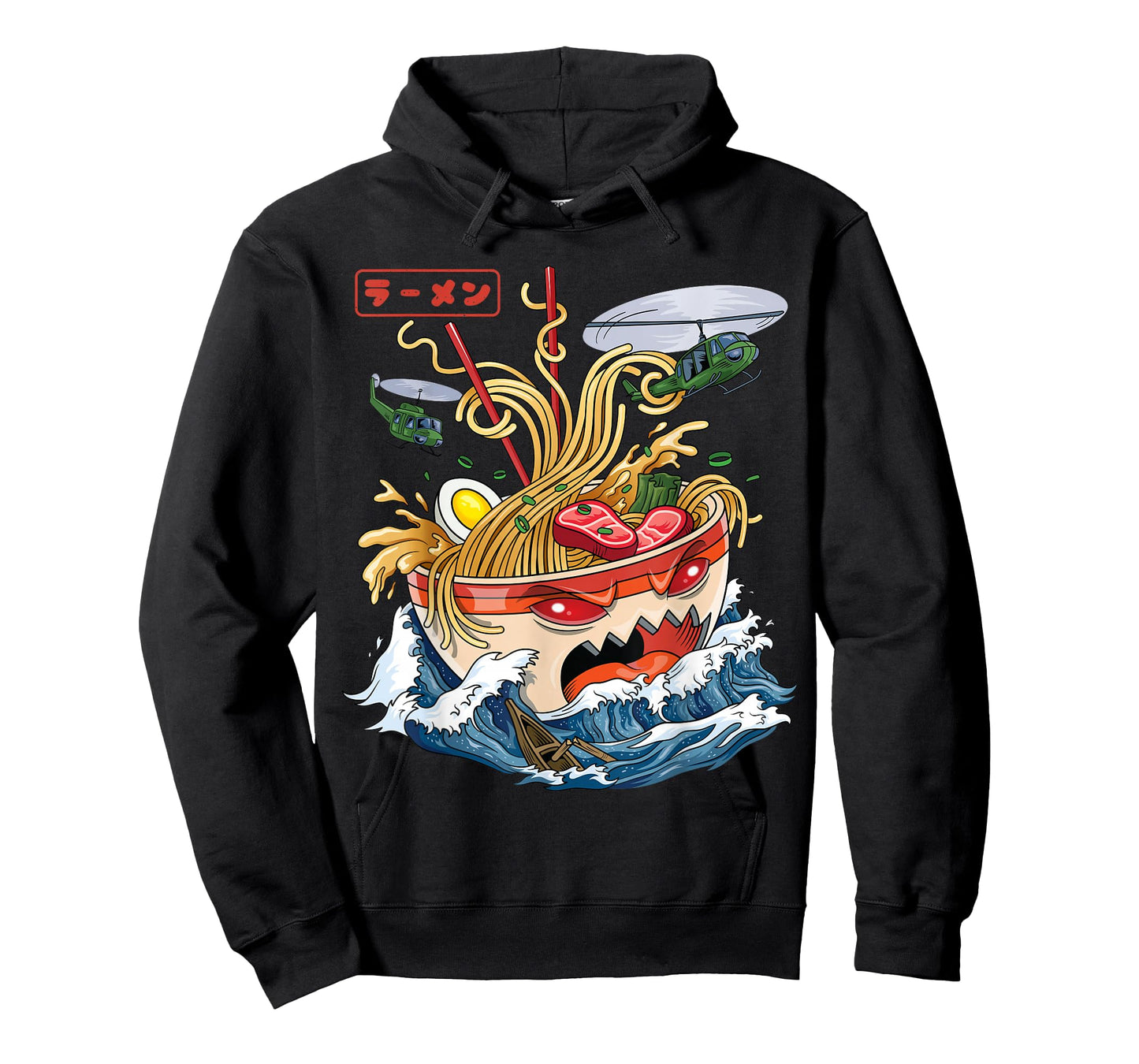 Great Ramen of Kanagawa Japanese Food Kaiju Kawaii Ramen T-Shirt