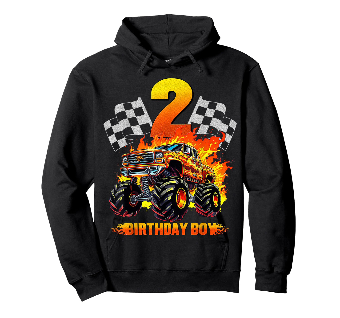 2 Year Old Birthday Monster Truck 2nd Birthday Boy Kids T-Shirt