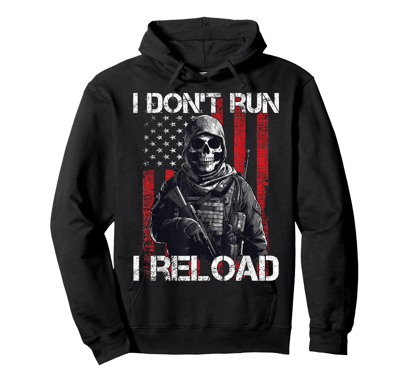 I Don't Run I Reload, US Flag For A Patriotic Gun Lover T-Shirt