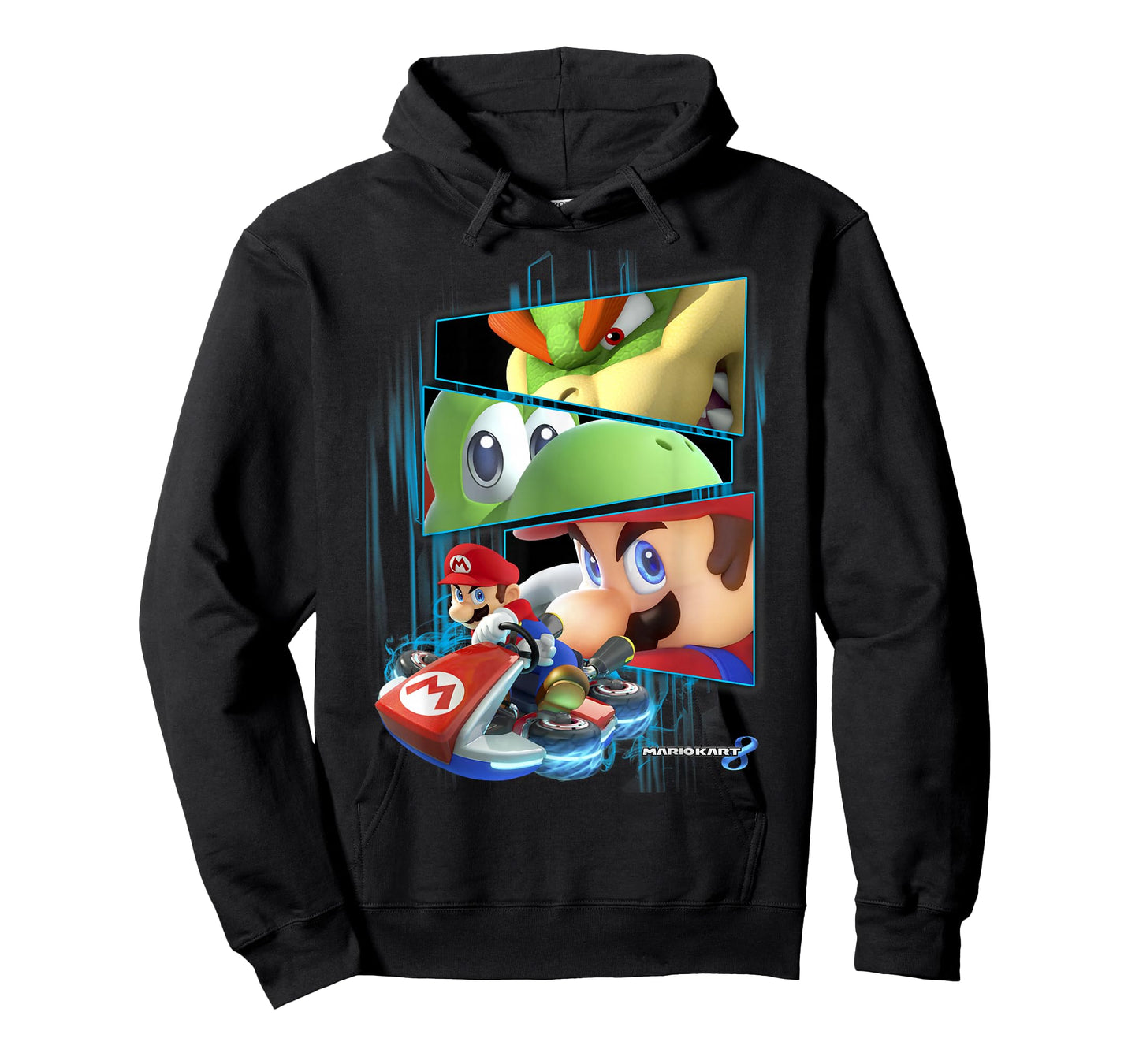 Nintendo Mario Kart 8 Yoshi Bowser Race Eyes Graphic T-Shirt T-Shirt
