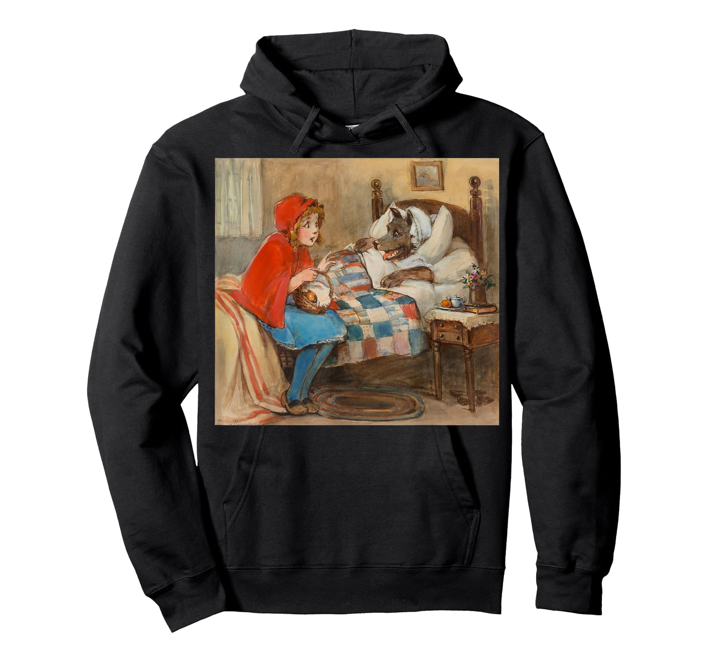 Retro Fairy Tale Grandma Bad Wolf Little Red Riding Hood T-Shirt