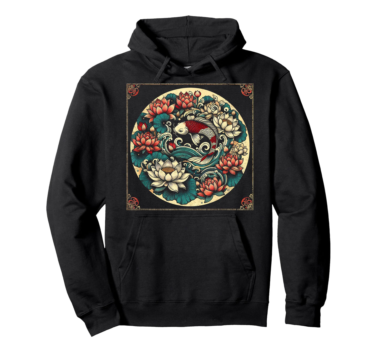 Japanese Koi Fish Lotus Design T-Shirt