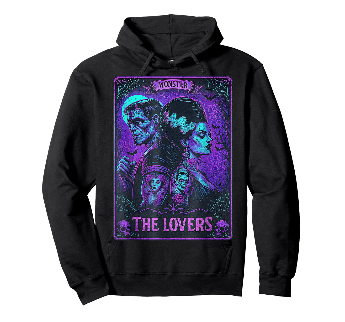 The Monster Frankenstein And Bride The Lovers Tarot Card T-Shirt
