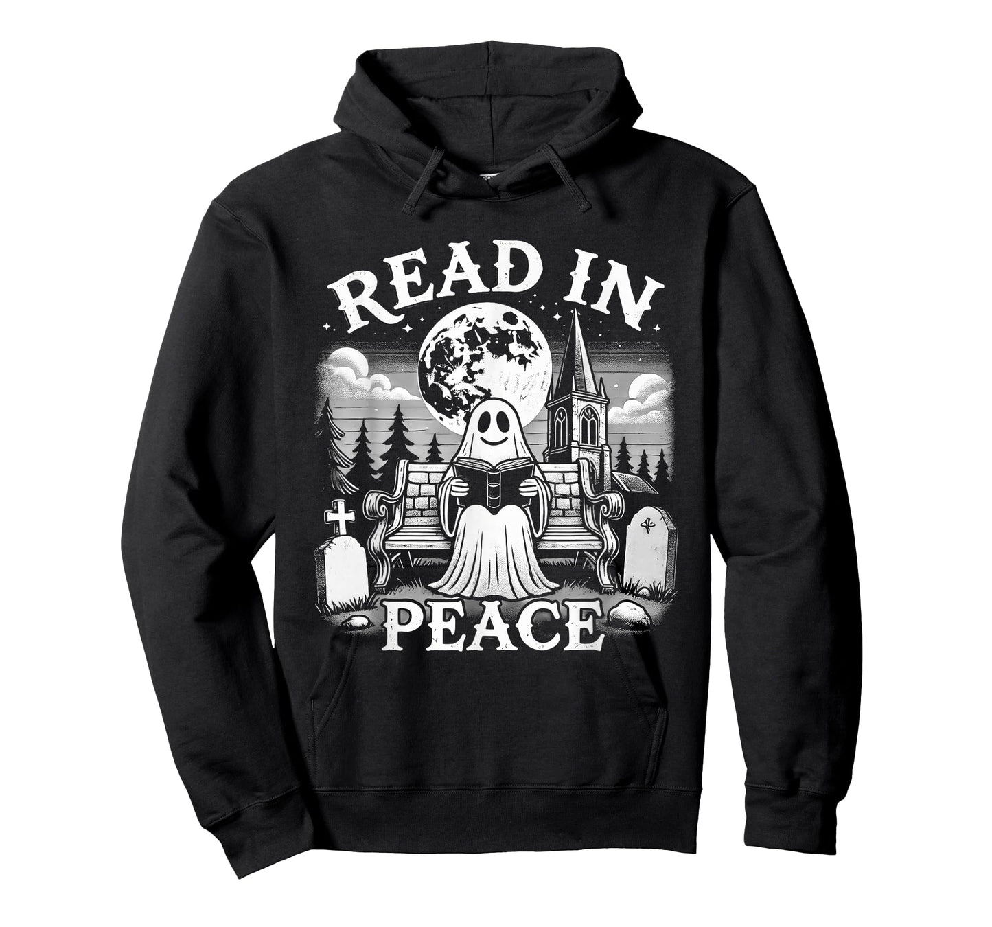 Read In Peace Ghost Reading Books Funny Halloween T-Shirt