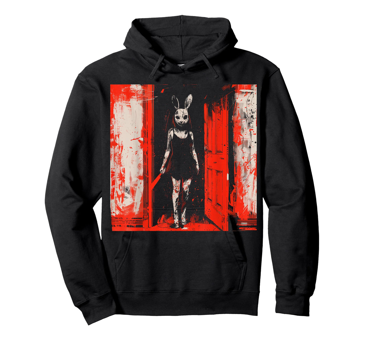 Horror Evil Bunny Slasher Girl Red Anime Goth Creepy Rabbit T-Shirt
