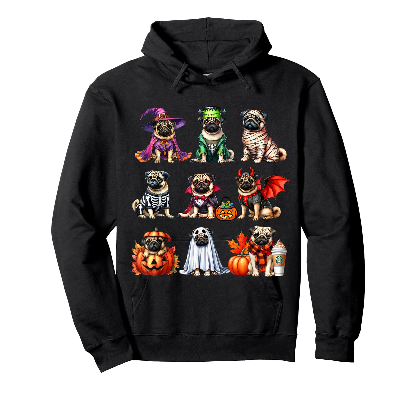 Pug Halloween Costume Spooky Ghost Pumpkin Pug Halloween T-Shirt