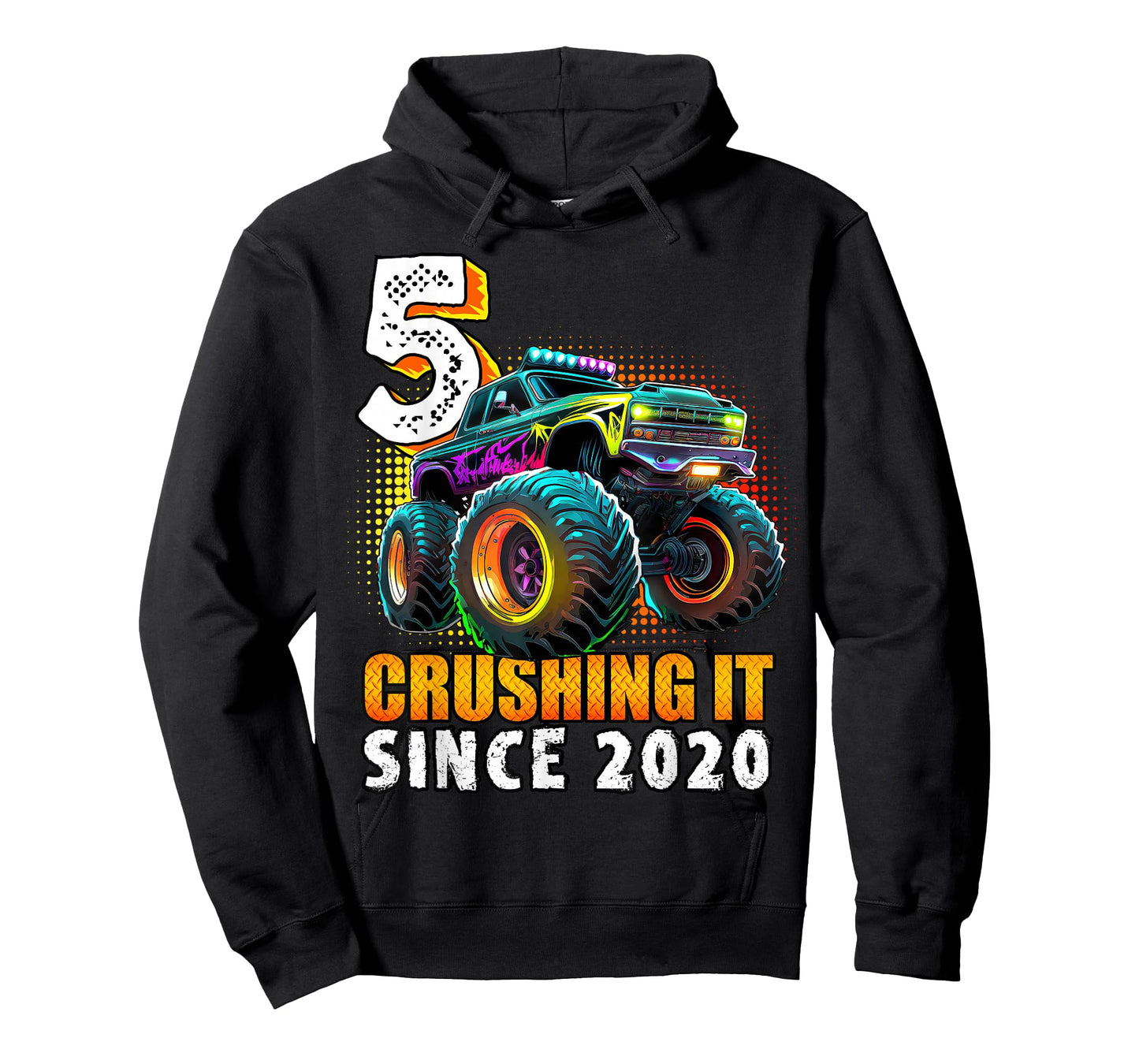 Birthday Monster Truck 5 year Old Boys 5th Party Born 2020 T-Shirt