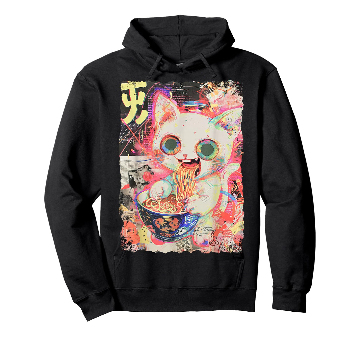 Ramen Noodles Cat Japan Y2K Kawaii Retro Cats Manga Anime T-Shirt