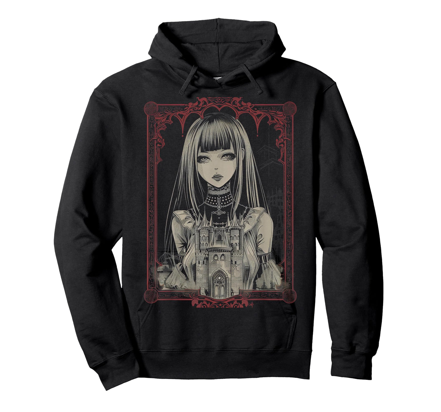 Anime Goth Japanese Line Gothic Vampire Fantasy Haunted T-Shirt