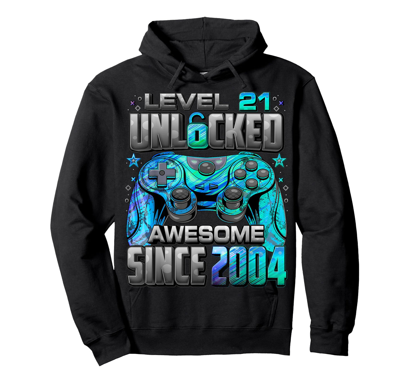 Level 21 Unlocked Awesome Since 2004 21st Birthday Gaming T-Shirt
