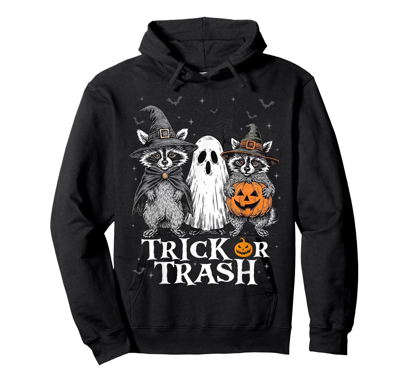 Racoon Trick Or Trash Ghost Witch Pumpkin Jack o Lantern T-Shirt