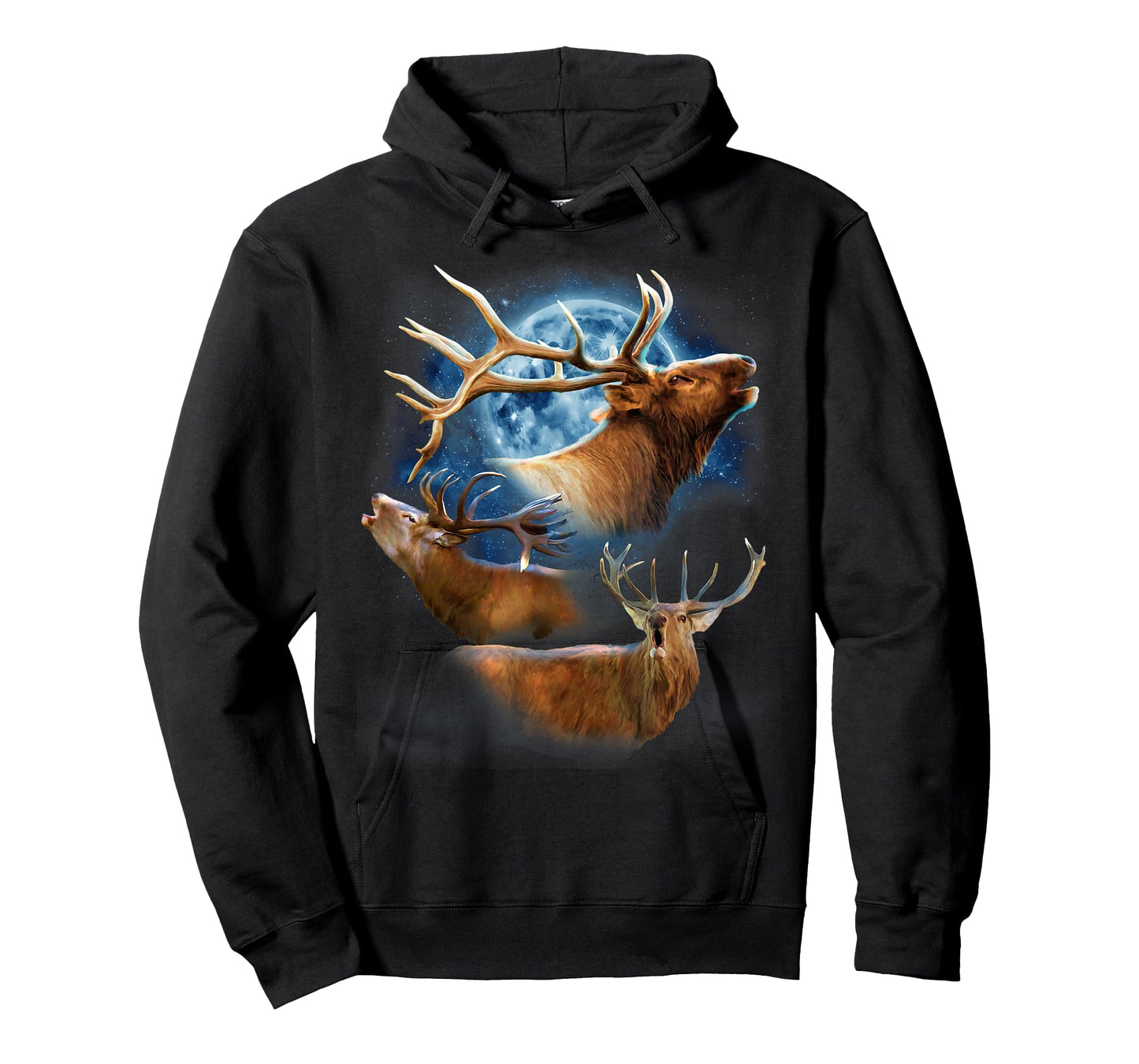 Funny Elk Hunting T-Shirt - Elk Howling at the Moon
